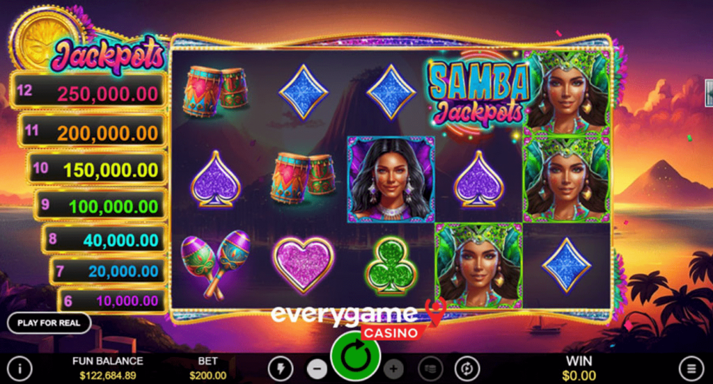 Everygame Casino Introduces the Vibrant Samba Jackpots Slot